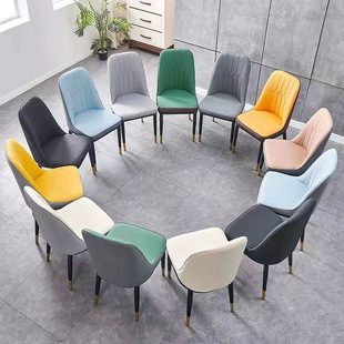 Small Lightning Daifa Nordic Light Luxury Dining Chair Commercial Simple Restaurant Backrest Chair Cross-border Soft Bag Chair Hotel Dining Chair