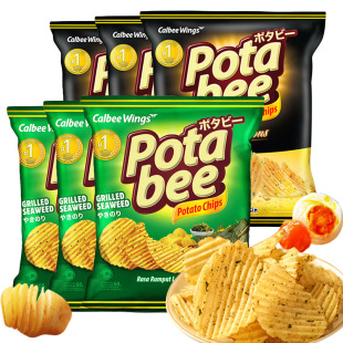 Imported from Indonesia, Calbee Calbee Potabi Roasted Seaweed Flavored Salted Egg Yolk Flavored Potato Chips 68g Puffed Snacks