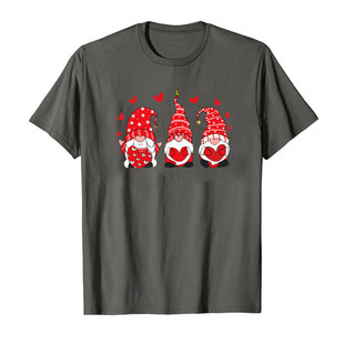 Amazon Independent Station Cross-Border Fashion Valentine's Day Heart Heart Printed Women's Short-Sleeved T-Shirt Tops