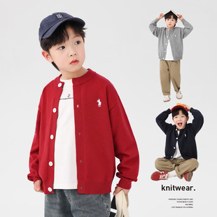 Zuo Xi Children Boy Children Children Children Children Kids свитер свитер Весенний свитер 2024 новые детские повседневные весенние и осенние модели