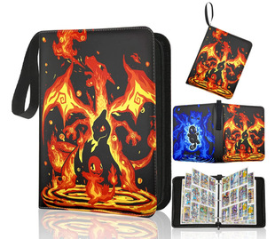 Pokemon Card Collection Card Book Pokemon Card Four-Palace Card Book Nine-Palace Leather Zipper Collection Book