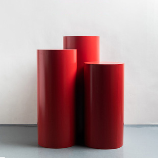 Red Cylindrical Metal Base Ornaments Modern Creative Home Hotel Model Room Living Room Soft Decorations Floor