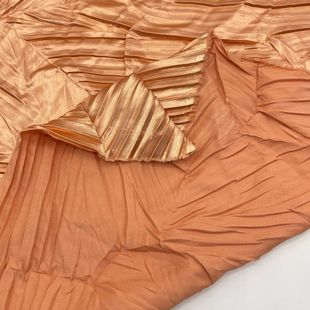 New Pleated Ruffle Plain Fabric Silk Satin Spring and Summer Women's dress Skirt Breathable Fabric