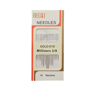 Factory direct 16 3/9 gold tail embroidery needle 300M big eye sewing needle multi-specification gold tail hand sewing needle wholesale