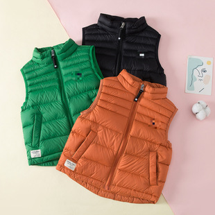 Children's Down Vest 2024 New Boys' and Girls' Middle and Small Children's Vest Inner Tank Outer Wearing Foreign Style Baby's Waistcoat Trendy