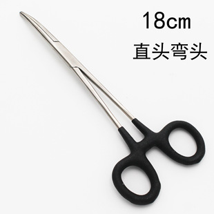 Black Plastic-coated Pet Ear Hair Pliers Straight Elbow 14cm18cm Small and Large Ear Hair Plucking Fishing Pliers