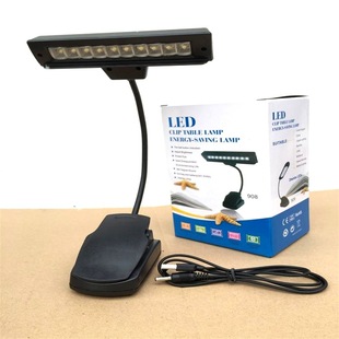 Музыкальная стойка Свет Батарея Музыкальные партитуры Свет 9 Light 10LED Регулируемая настольная лампа Кемпинг Освещение Свет Фортепиано Музыкальный клип Свет
