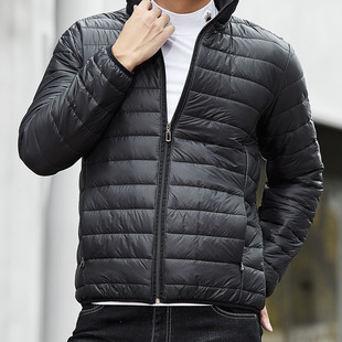 Light and thin cotton-padded coat men's autumn and winter new fattening large hooded warm cold-proof coat student youth cotton-padded coat
