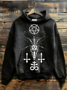 Cross-border Independent Station Digital Printing Men's and Women's Couples Hooded Trendy Cool Sweats Autumn Clothing Halloween Casual Autumn Winter Top
