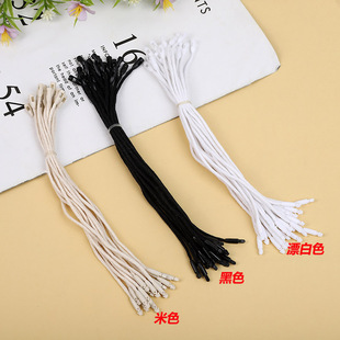 In stock universal large cotton thread bullet hanging grain clothing tag lanyard label thick cotton sling plastic hand threading rope