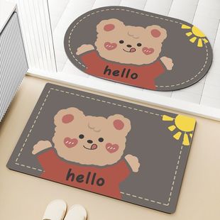 [Water absorption] bathroom floor mat bathroom water absorption non-slip floor mat home door mat toilet mat