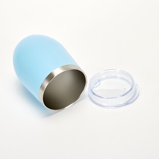 Cross-border 12oz stainless steel cute double eggshell cup thermos creative red wine cup plastic spray gift cup wholesale