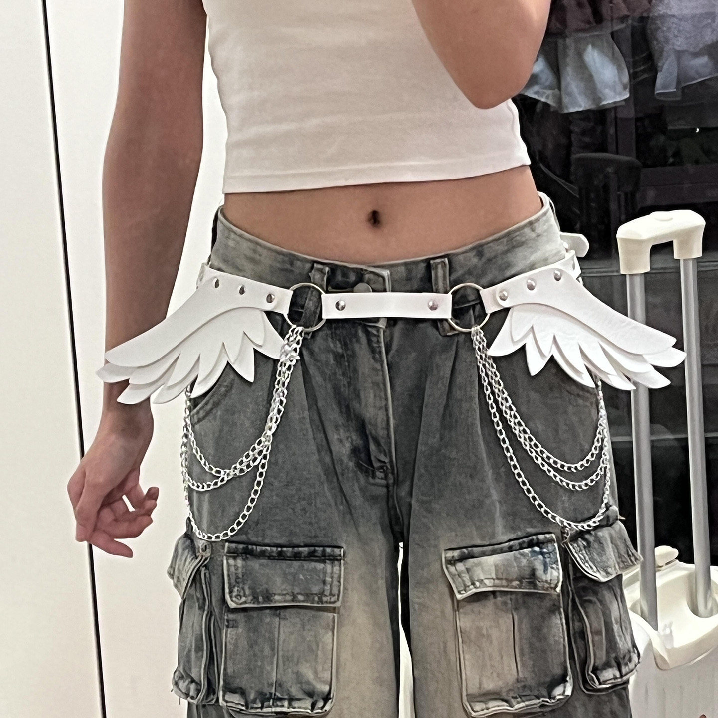 Y2K Sweet Cool Girl Belt Decoration Devil Angel Wings Waist Chain Subculture Hot Girl Two-Dimensional Belt Accessories