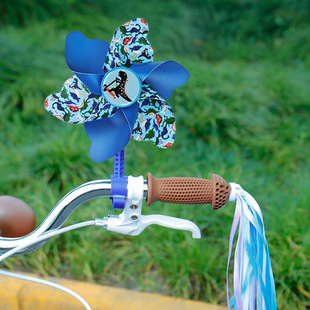 Children's scooter bicycle bicycle stroller decoration six-color stroller small windmill handle ribbon pendant