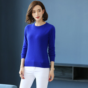 Cashmere 2024 Autumn and Winter New Arrival Mink Sweater Women's Loose Half-turtleneck Turtleneck Short Wool Base Knit Sweater