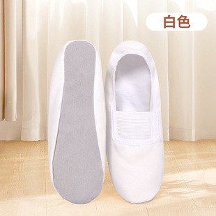 Gymnastics Shoes for Men and Women Dance Shoes Dance Shoes Practice Shoes Ballet Shoes Yoga Soft-soled Canvas Big-soled White