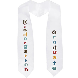 Amazon Cross-border European and American Preschool Kindergarten Adult Graduation Honorary Etiquette Silk Scarf Academic Dress Shawl Ribbon