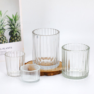 Creative glass candle cup aromatherapy candle simple glass bottle candle container home decoration fragrance candle holder empty cup