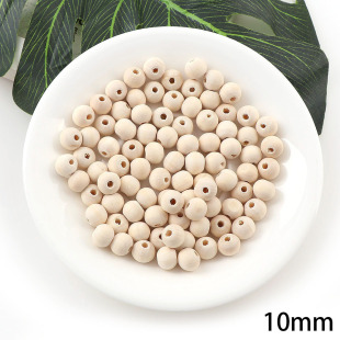 Wood log color round wood beads with holes round ball wooden beads DIY jewelry accessories hand string necklace accessories