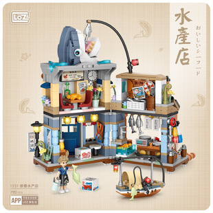 Совместимость с LEGO Mini Street View строительные блоки полный набор игрушек Panda строительные украшения для детей головоломки трансграничная оптовая торговля