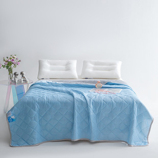 Cross-border new cool silk ice cream summer quilt foreign trade Amazon solid color printed air conditioning quilt summer cool quilt wholesale