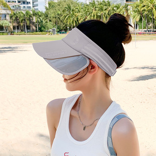 Summer New Pull-out Empty Top Hat Women's Outdoor Sunscreen Hat Seaside Casual Fashion Sun Hat Trendy
