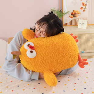 Factory wholesale new orange chicken plush toys cute big eye chicken doll cute chicken pillow sofa pillow