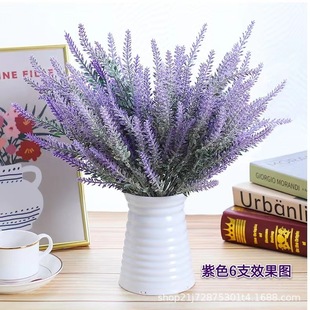 Wheat ear 5 fork flocking lavender simulation home decoration flocking simulation plant artificial bouquet simulation flower wholesale