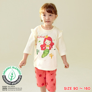 unifriend Spring and Summer Children's Home Suit Underwear Suit Cartoon Korean Children's Seven-point Loose Edition
