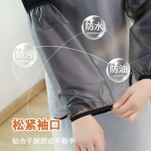 New Soft Leather Sleeve Women's Waterproof and Oil-proof Kitchen Restaurant Available Sleeve Mid-length Wear-resistant Sleeve for Work