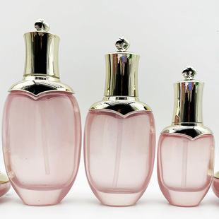 Spot Transparent Wholesale Empty Bottle Pink Cosmetic Set Bottle Press Water Emulsion Refill Bottle Portable Travel Set