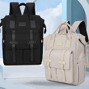 2024 Mommy Bag Removable Student Bag Multi-use Double Shoulders Large Capacity Mother and Baby Bag Mother Hangable Pull Rod Bag