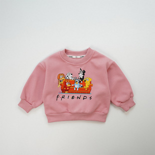Blueykids Korean Style Lazy Style Sweater Girl's Casual Korean Style Round Neck Parent-Child Sweater Boy's Baby Mother and Son Autumn