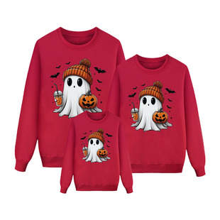Trick or treat autumn and winter new Halloween halloween fleece-lined sweater parent-child European and American style