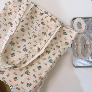 [Su Xi cloth bag] cotton cut flower ink blooming fresh art shoulder cotton bag canvas bag female students