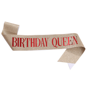 birthday party glitter shoulder strap etiquette strap birthday girl queen girl belt ribbon manufacturers