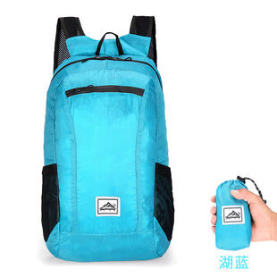Cross-border Supply Folding Bag Waterproof Outdoor Backpack Large Capacity Lightweight Travel Sports Backpack Printable Logo