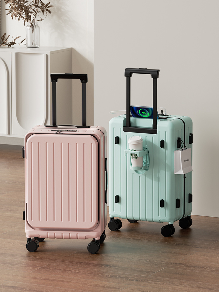 Side Open Lid Expandable Luggage Case Women's Travel Password Box 20-inch Boarding Thickened Large Capacity High Color Value Trolley Case