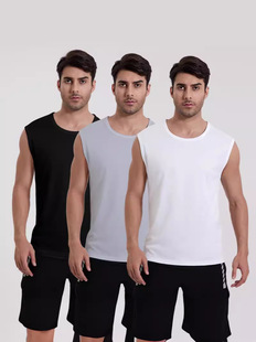 Cross-border Men's Vest Summer Quick-drying Canyon Sleeve Mesh Sleeveless T-shirt plus size Men's Loose Hurdle Sports Canyon