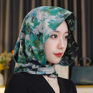 Baotou Silk Scarf Women's Hooded Scarf Spring and Summer Multi-functional Travel Sunscreen Shawl All-match Thin Ribbon Headscarf Hat