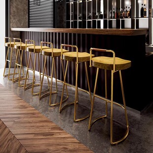 Nordic Solid Wood Bar Chair Cafe Milk Tea Shop Casual High Stool Simple Small Apartment Household Dining Stool Front Desk Chair
