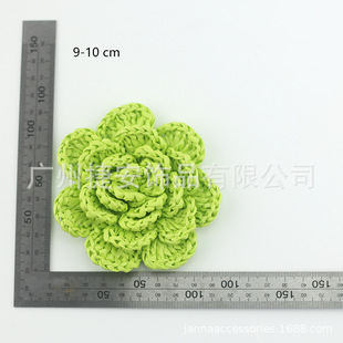 9cm Four-Layer Colorful Stereo Hand-Crocheted Flowers Imitation Raffia Pp Straw Shoes Flowers Clothing Shoes Hair Accessories Bags Accessories