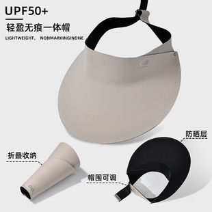 Traceless Integrated Sunscreen Hat Women's Anti-ultraviolet Summer Sports Big Brim Empty Top Foldable Sunshade Hat