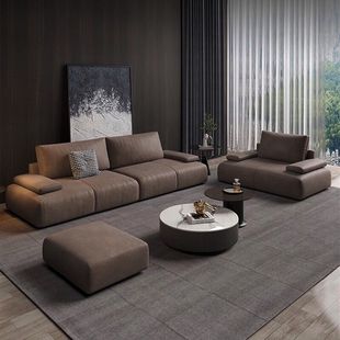 Italian Normcore Technology Cloth Sofa Small Apartment Combination Home Accessible Luxury Internet Celebrity Style ins Wind Straight Row No-wash Sofa