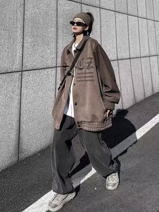 Spring and Autumn domestic fashion brand letter embroidered PU leather stitching baseball jacket men's and women's super popular street couple jacket
