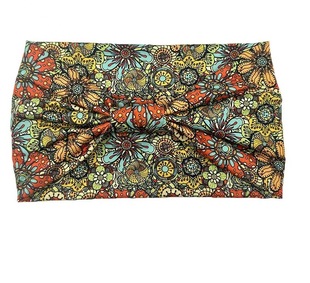 Cross-border Amazon Bohemian Hair Band Wide-brimmed Knot Printed Hair Band Ethnic Style Hair Band Sweat Absorbing and Antiperspirant Hair