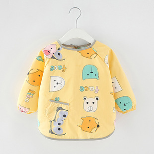 Children's Overalls Women's Baby's Waterproof Eating Clothes Spring and Autumn Pure Cotton Thin Anti-Dressing Baby Bib Boy's Thin Apron