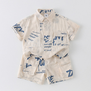 New Starting Point Clothing Baby Clothes Summer Clothing Male Baby's Short-sleeved suit Thin Summer Shorts Two-piece Outfit