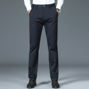 High-end Men's Casual Pants Stretch Business Straight Men's Pants Non-ironing Anti-wrinkle All-match Pants Loose Spring and Autumn Thick