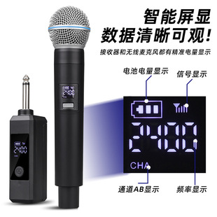 Wireless Microphone One-to-Two Sound Card Audio Universal Live Singing Charging Microphone Stage Performance Outdoor Noise Reduction